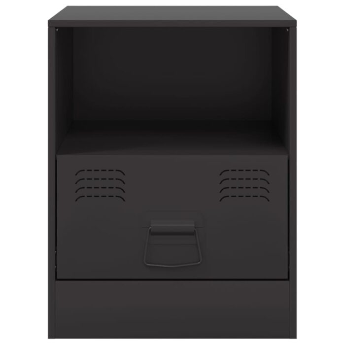 Table de chevet noir 34,5x39x44 cm acier – Image 4