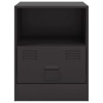 Tables de chevet 2 pcs noir 34,5x39x44 cm acier – Image 3