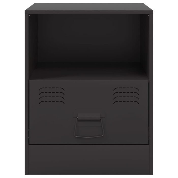 Tables de chevet 2 pcs noir 34,5x39x44 cm acier – Image 3