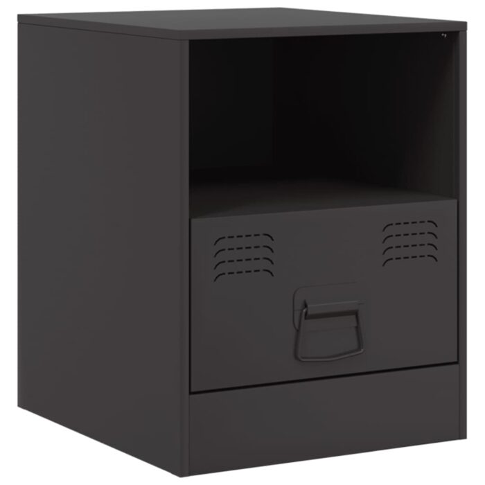 Tables de chevet 2 pcs noir 34,5x39x44 cm acier – Image 4