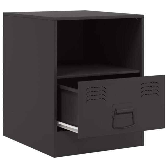 Tables de chevet 2 pcs noir 34,5x39x44 cm acier – Image 5