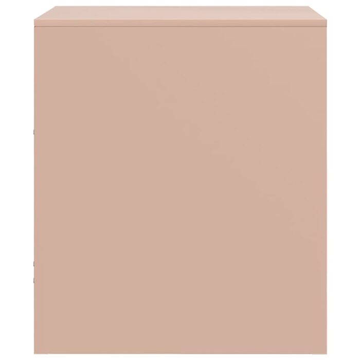 Table de chevet rose 34,5x39x44 cm acier – Image 6