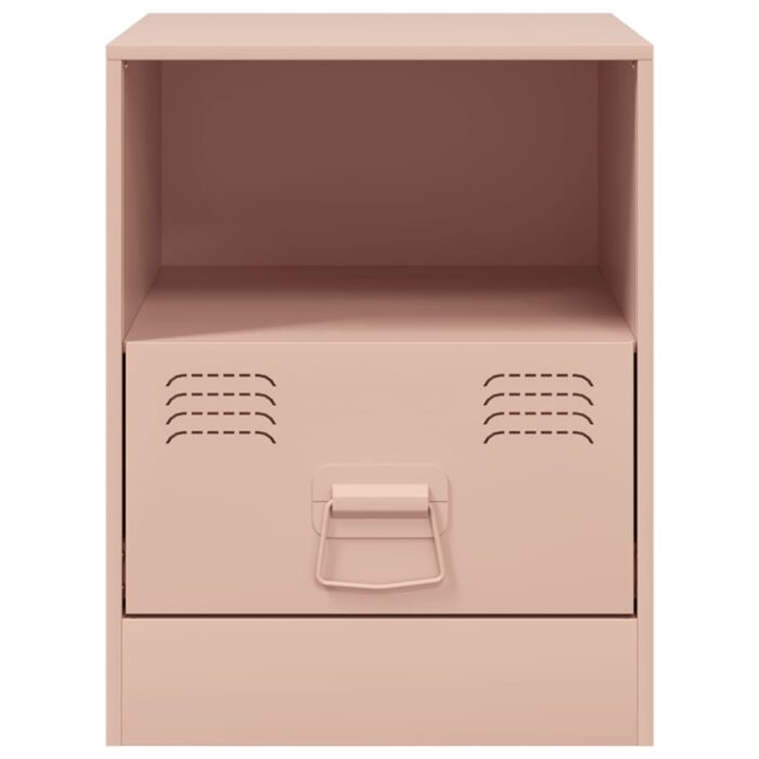 Tables de chevet 2 pcs rose 34,5x39x44 cm acier – Image 3