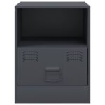 Table de chevet anthracite 34,5x39x44 cm acier – Image 4