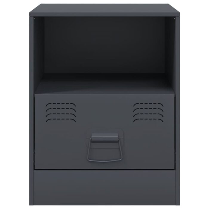 Table de chevet anthracite 34,5x39x44 cm acier – Image 4