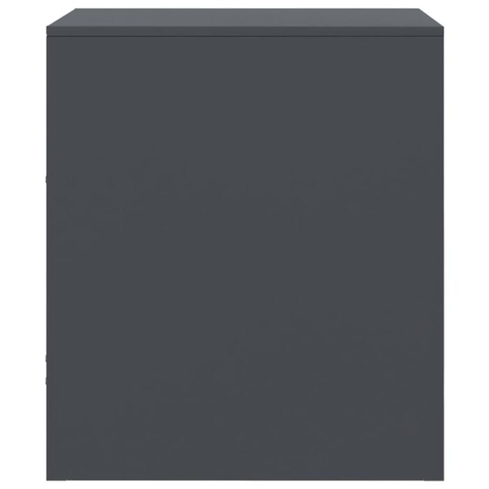 Table de chevet anthracite 34,5x39x44 cm acier – Image 6