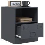 Tables de chevet 2 pcs anthracite 34,5x39x44 cm acier – Image 2