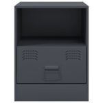 Tables de chevet 2 pcs anthracite 34,5x39x44 cm acier – Image 3