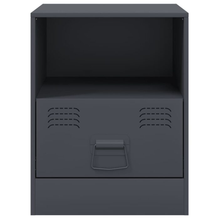 Tables de chevet 2 pcs anthracite 34,5x39x44 cm acier – Image 3