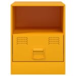 Table de chevet jaune moutarde 34,5x39x44 cm acier – Image 4
