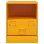 Tables de chevet 2 pcs jaune moutarde 34,5x39x44 cm acier – Image 3