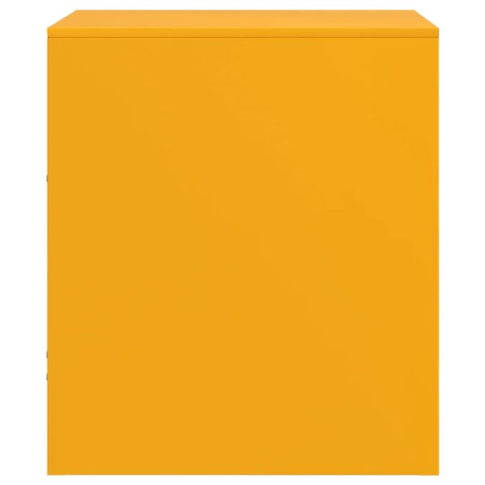 Tables de chevet 2 pcs jaune moutarde 34,5x39x44 cm acier – Image 6