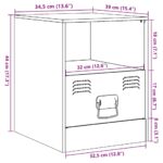 Tables de chevet 2 pcs vert olive 34,5x39x44 cm acier – Image 12