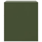 Tables de chevet 2 pcs vert olive 34,5x39x44 cm acier – Image 6