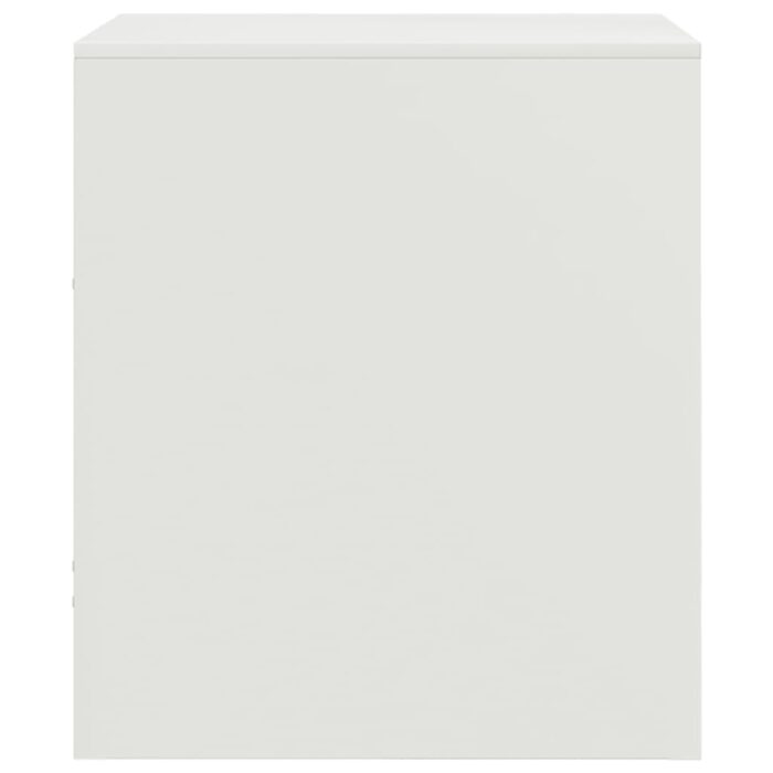 Table de chevet blanc 34,5x39x44 cm acier – Image 7