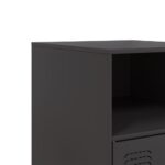 Table de chevet noir 34,5x39x62 cm acier – Image 9