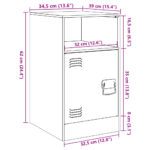 Table de chevet rose 34,5x39x62 cm acier – Image 11