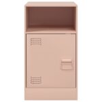 Table de chevet rose 34,5x39x62 cm acier – Image 4