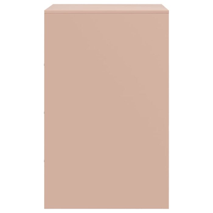 Table de chevet rose 34,5x39x62 cm acier – Image 6