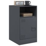 Table de chevet anthracite 34,5x39x62 cm acier – Image 2