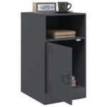 Table de chevet anthracite 34,5x39x62 cm acier – Image 3