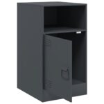 Table de chevet anthracite 34,5x39x62 cm acier – Image 5