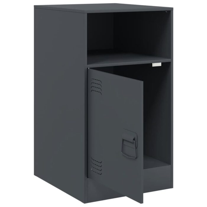 Table de chevet anthracite 34,5x39x62 cm acier – Image 5