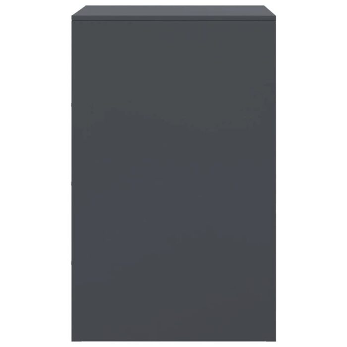 Table de chevet anthracite 34,5x39x62 cm acier – Image 6