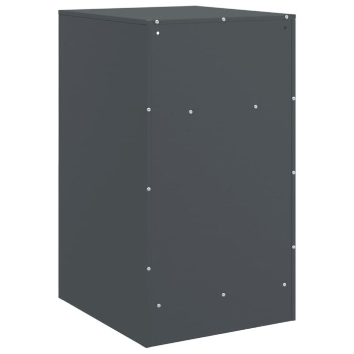 Table de chevet anthracite 34,5x39x62 cm acier – Image 7