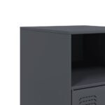 Table de chevet anthracite 34,5x39x62 cm acier – Image 9
