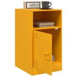 Table de chevet jaune moutarde 34,5x39x62 cm acier – Image 3