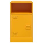 Table de chevet jaune moutarde 34,5x39x62 cm acier – Image 4