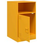 Table de chevet jaune moutarde 34,5x39x62 cm acier – Image 5