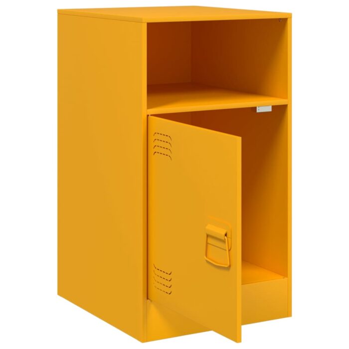 Table de chevet jaune moutarde 34,5x39x62 cm acier – Image 5
