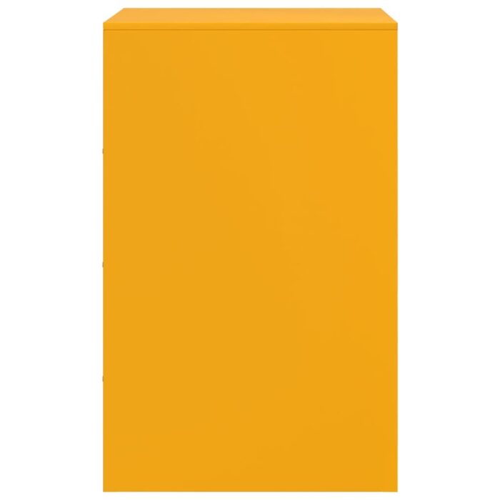Table de chevet jaune moutarde 34,5x39x62 cm acier – Image 6