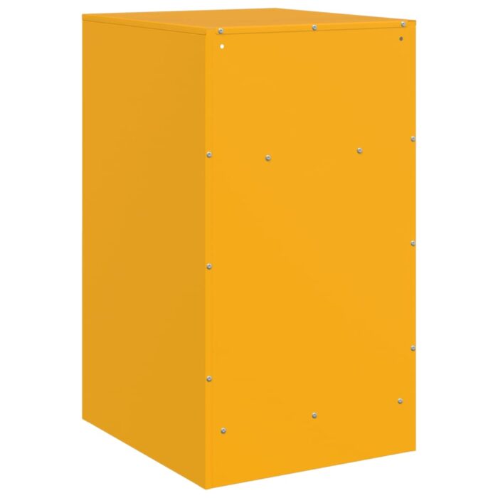 Table de chevet jaune moutarde 34,5x39x62 cm acier – Image 7