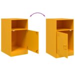 Table de chevet jaune moutarde 34,5x39x62 cm acier – Image 8