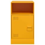 Tables de chevet 2 pcs jaune moutarde 34,5x39x62 cm acier – Image 3