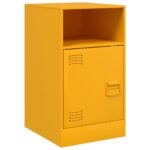 Tables de chevet 2 pcs jaune moutarde 34,5x39x62 cm acier – Image 5
