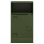 Table de chevet vert olive 34,5x39x62 cm acier – Image 4