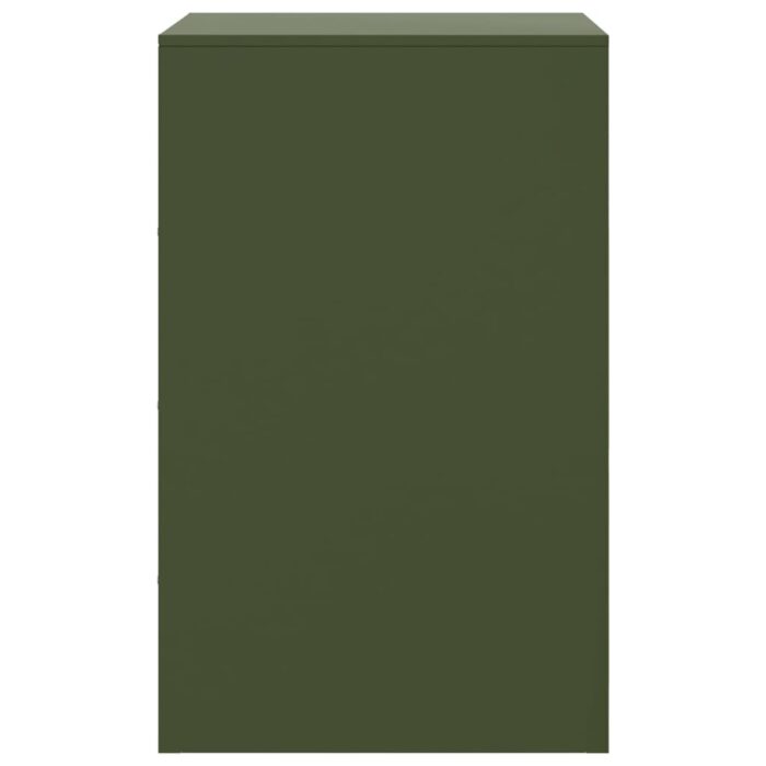 Table de chevet vert olive 34,5x39x62 cm acier – Image 6