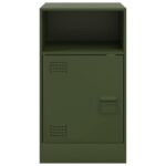 Tables de chevet 2 pcs vert olive 34,5x39x62 cm acier – Image 3