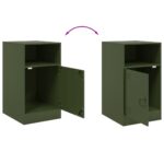 Tables de chevet 2 pcs vert olive 34,5x39x62 cm acier – Image 8