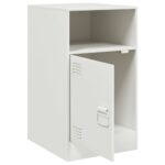 Table de chevet blanc 34,5x39x62 cm acier – Image 5