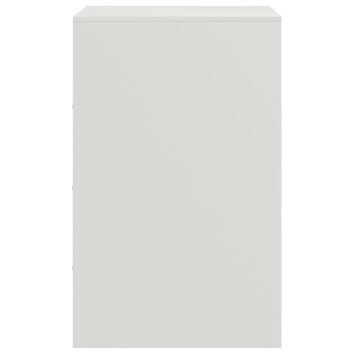 Table de chevet blanc 34,5x39x62 cm acier – Image 6