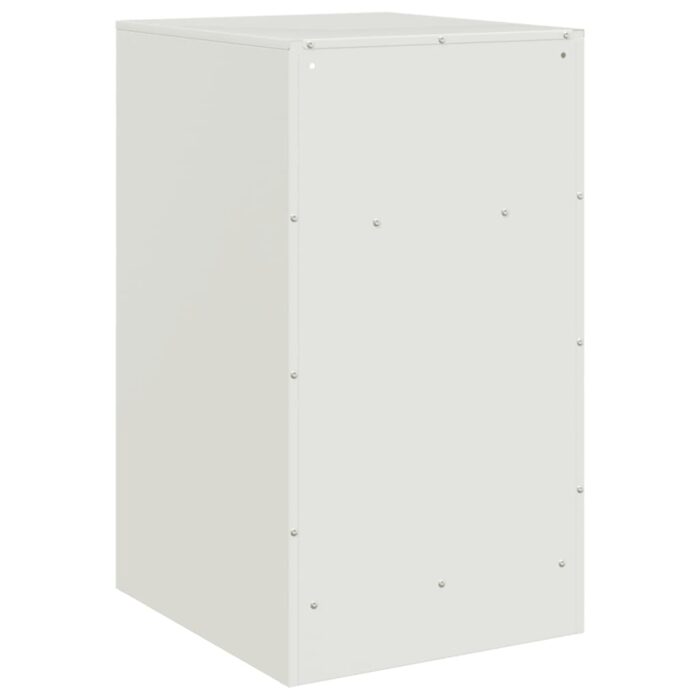 Table de chevet blanc 34,5x39x62 cm acier – Image 7