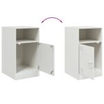 Table de chevet blanc 34,5x39x62 cm acier – Image 8
