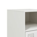 Table de chevet blanc 34,5x39x62 cm acier – Image 9
