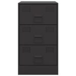 Table de chevet noir 34,5x39x62 cm acier – Image 4