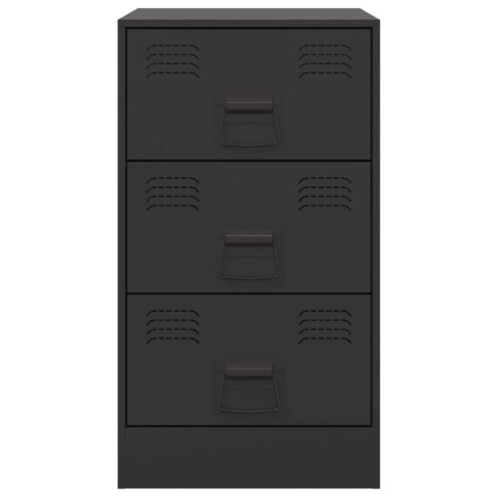 Table de chevet noir 34,5x39x62 cm acier – Image 4